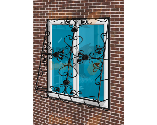 Дутая кованая решетка модель №61